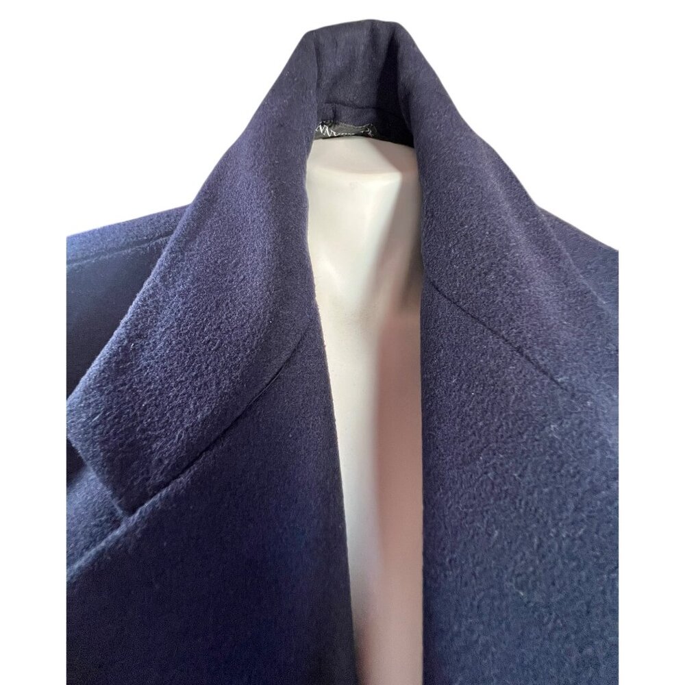 Donnybrook Womens Wool Coat 10P Navy Blue Double-Breasted Long Jacket Pockets - Picture 12 of 15